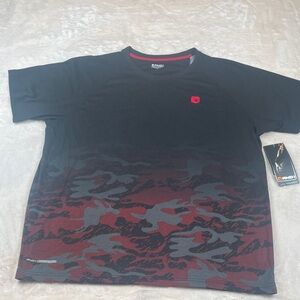 And1 Black and Red Camo Performance Short Sleeve Tee